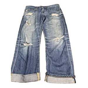 AG Adriano Goldschmied Ex-Boyfriend Crop Distressed Jeans 27